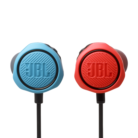 JBL Quantum 50N - Blue & Red - Wired in-ear gaming headset with volume slider and mic mute - Front image number null